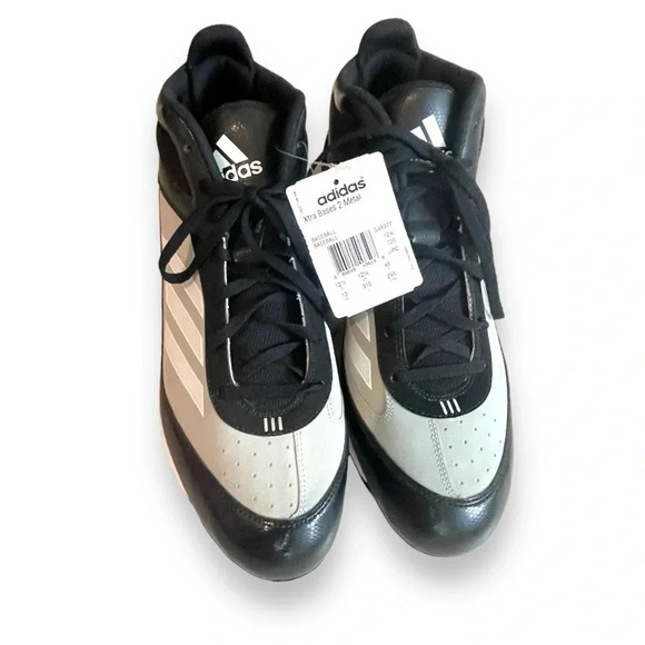 Adidas Xtra Bases 2 Metal Baseball Cleats Mens Size 13 Black Gray NWT Mid Top main image 11